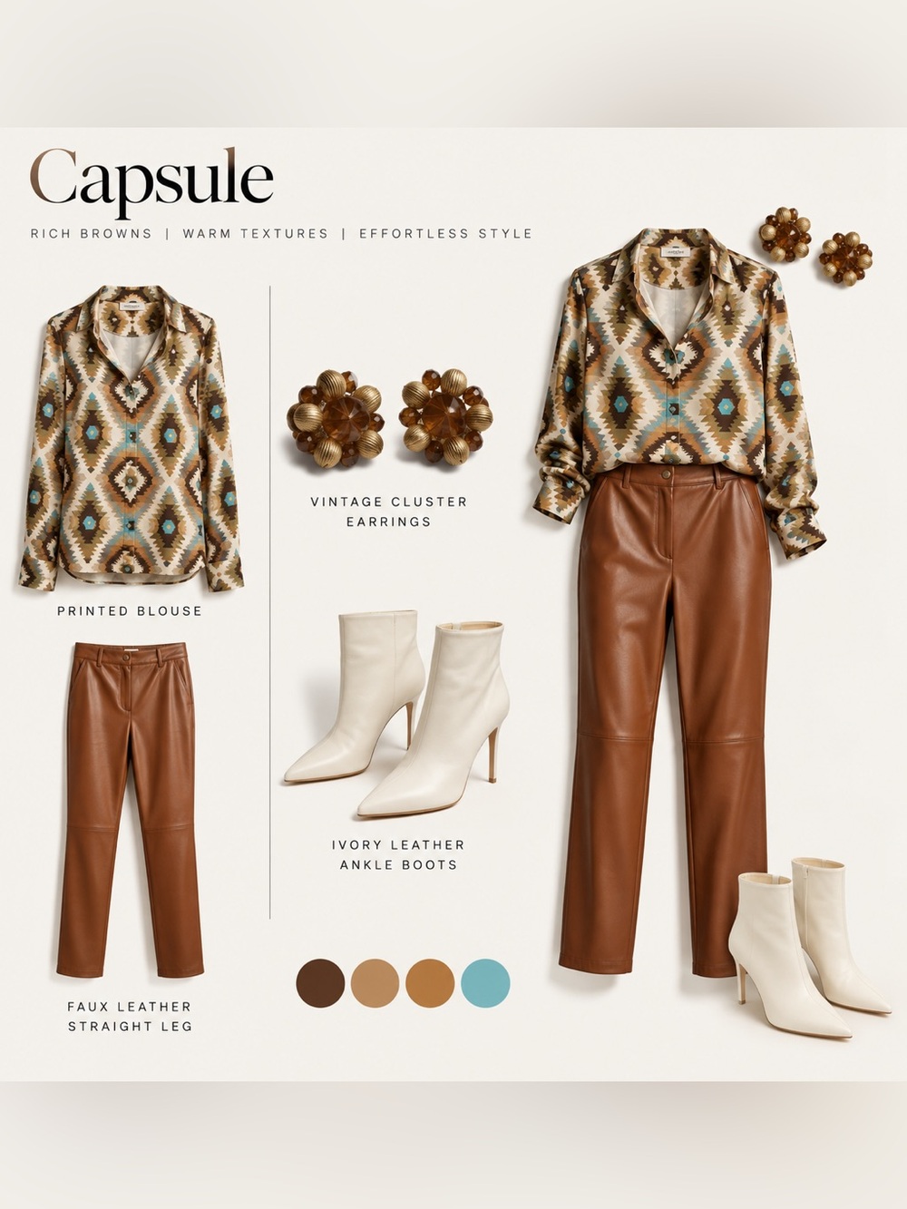 Curated Fall Capsule Outfit Tory Burch Zara Marc Fisher Lisner Size M / 10